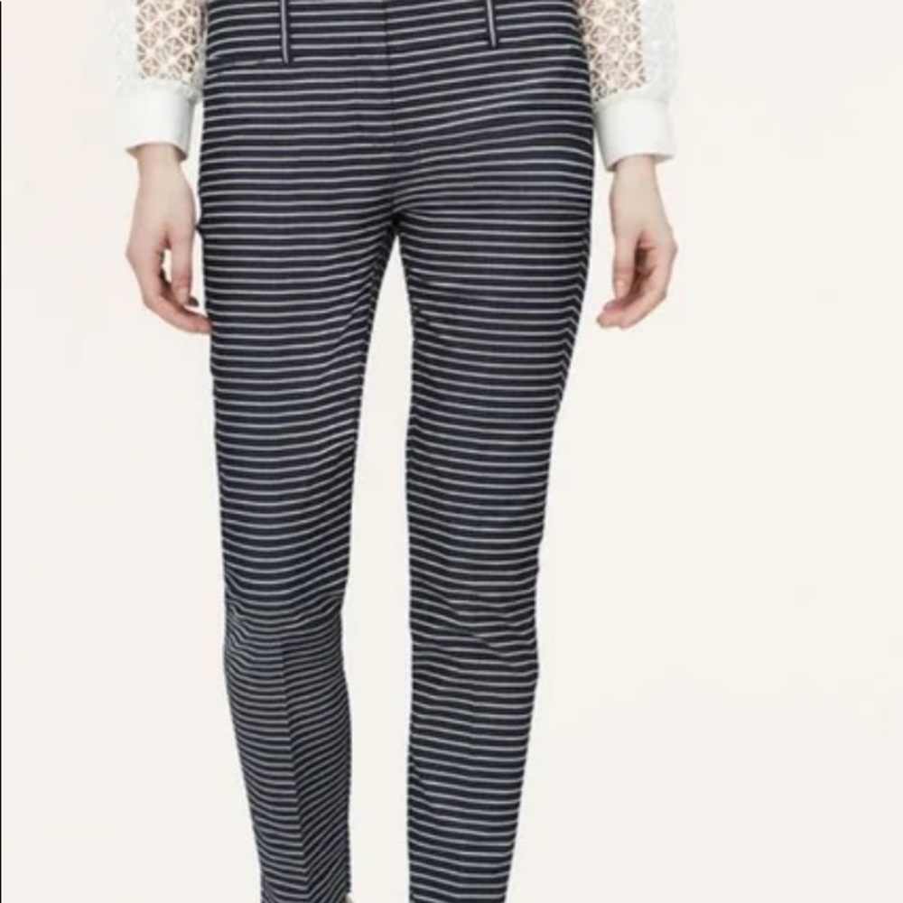 Ann Taylor Stripped Crop Pants